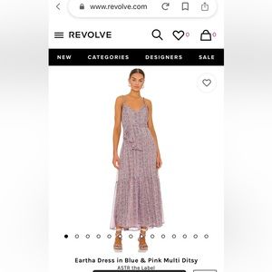 Revolve, ASTR the label - “Eartha Dress in Blue & Pink Multi Ditsy”